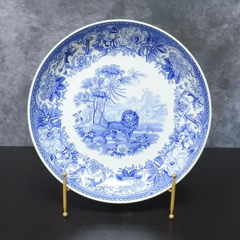 Vintage Spode Blue Room Collection Aesop's Fables Blue & White Pasta Bowl
